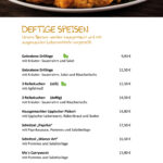 Speisekarte Moses Hütte am Nordufer Schieder See